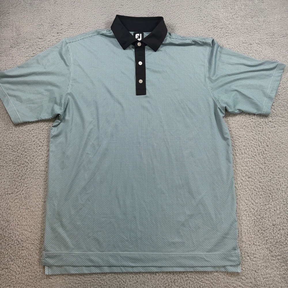 FootJoy Light Aqua Polo with Black Collar